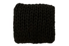 HAND KNITTED CUSHION BLACK 